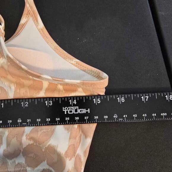 Aerie Women's Cheetah Animal‎ Print Scoop Longline Bikini Top Size Medium - Picture 10 of 11